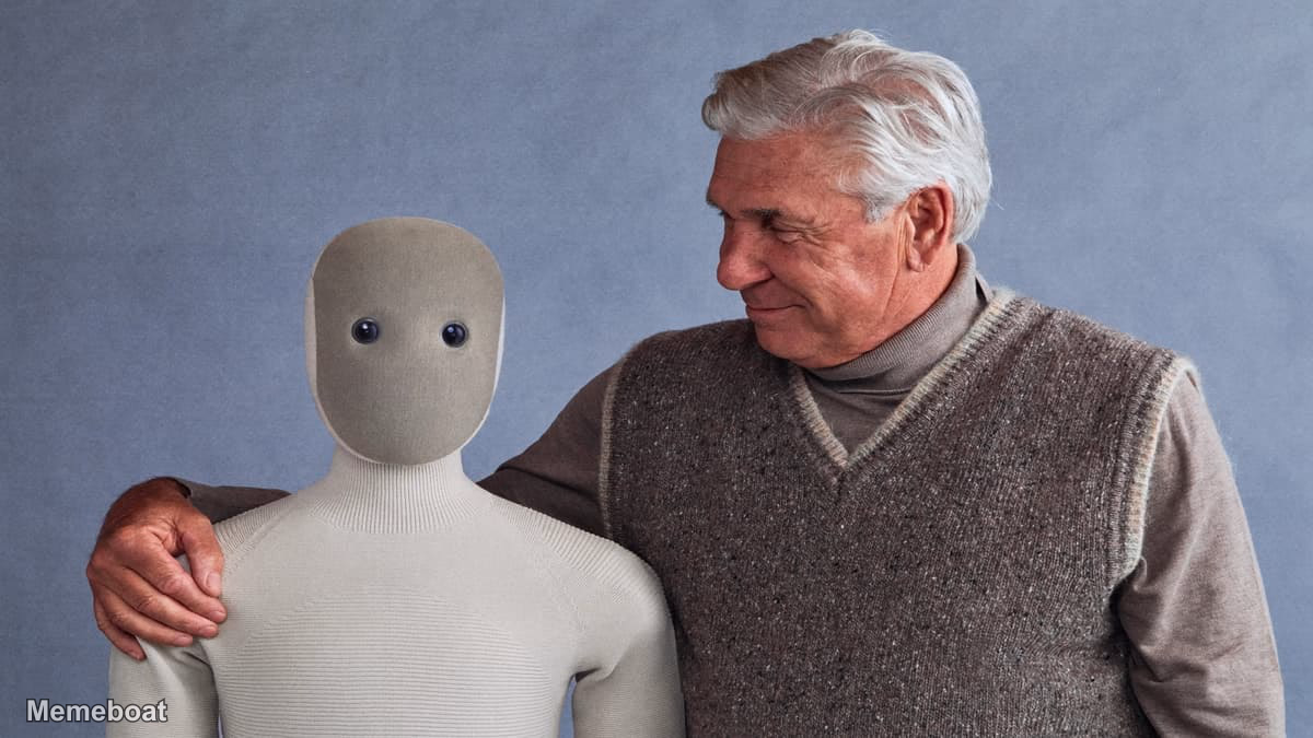 Grandpa Looking at NEO Robot - meme generator image preview