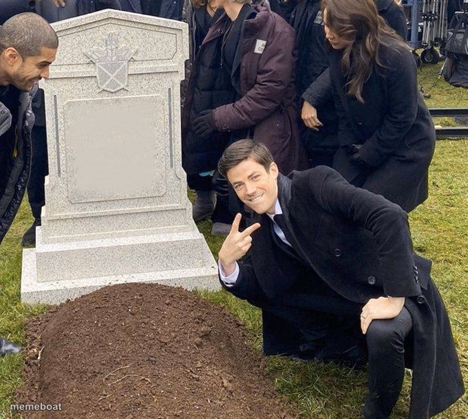 Grant Gustin Gravestone - meme generator image preview