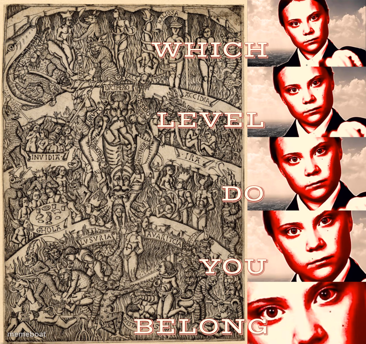 Greta Thunberg Inferno - meme generator image preview