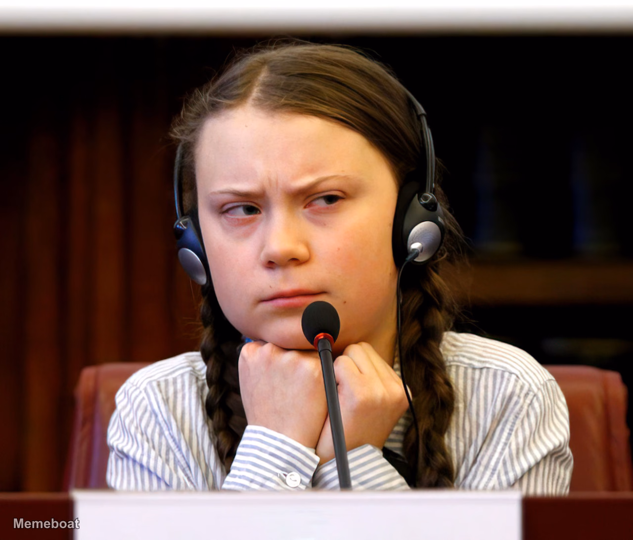 Greta Thunberg Unimpressed - meme generator image preview