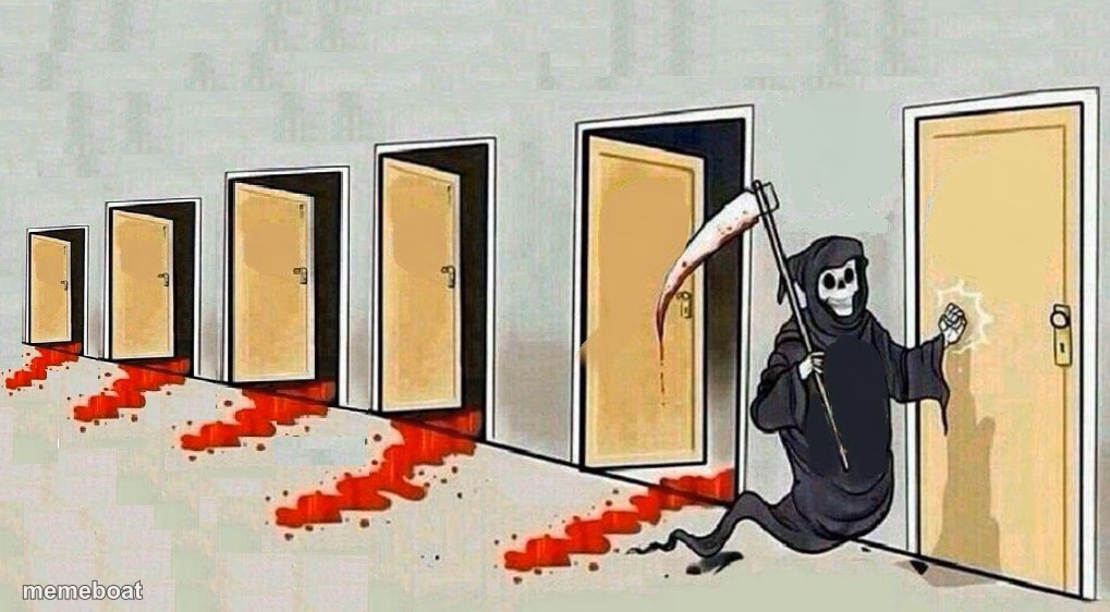 grim reaper knocking door - meme generator image preview