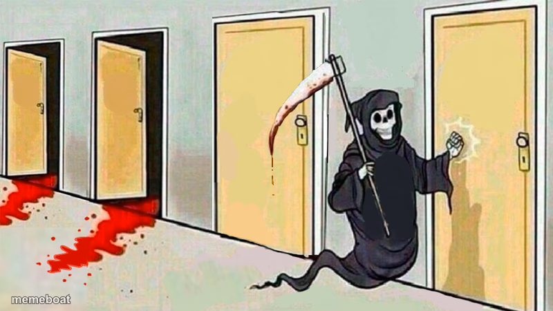 Grim Reaper Knocking Door(One door was not opened) - meme generator image preview