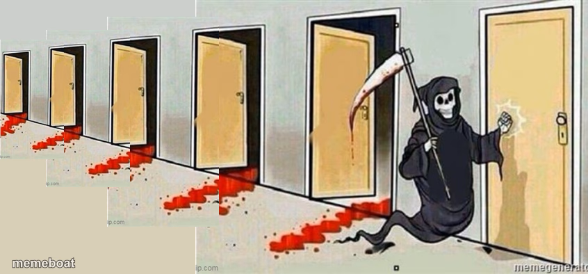 Grim Reaper Knocking on Door Extended - meme generator image preview