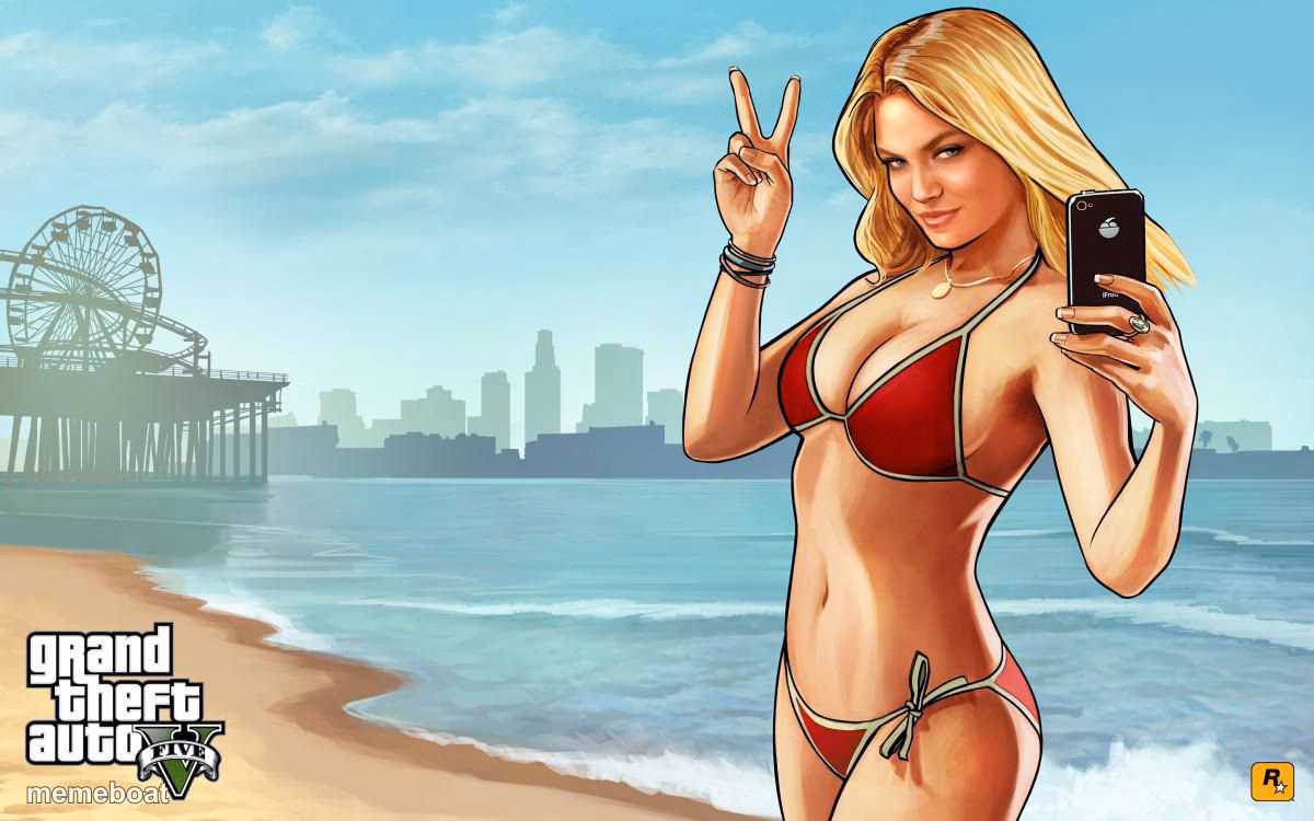 GTA 5 Loading screen girl - meme generator image preview