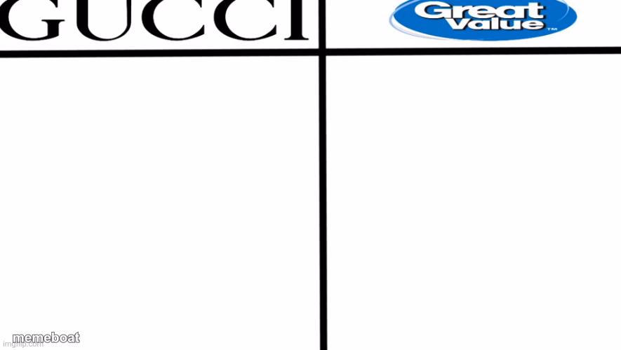 Gucci vs great value - meme generator image preview