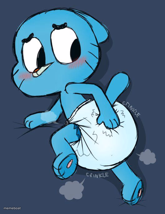 gumball in diapers - meme generator image preview