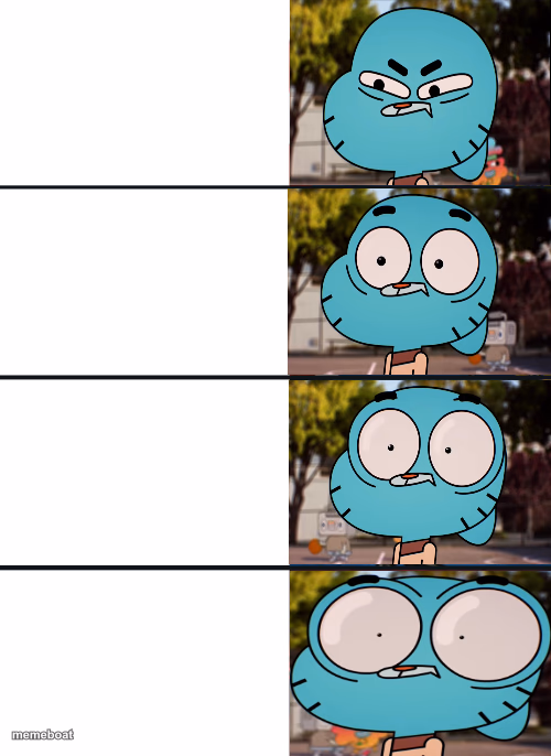 Gumball surprised - meme generator image preview