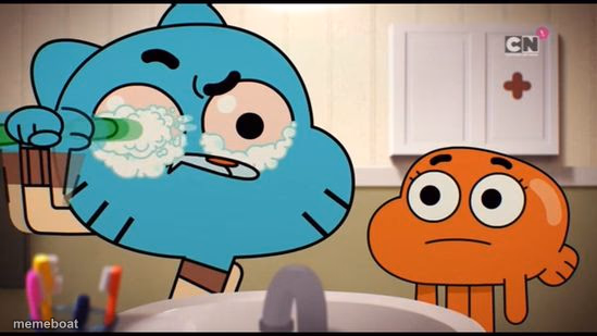 Gumball Washing His Eye - meme generator image preview