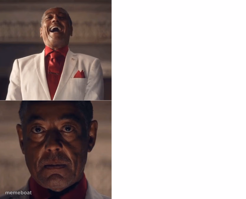 Gus Laughing then Serious - meme generator image preview