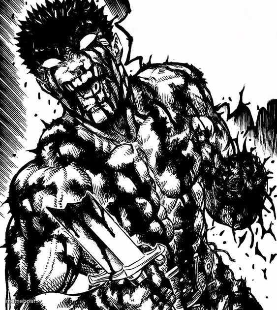Guts from Berserk screaming something (blank) - meme generator image preview