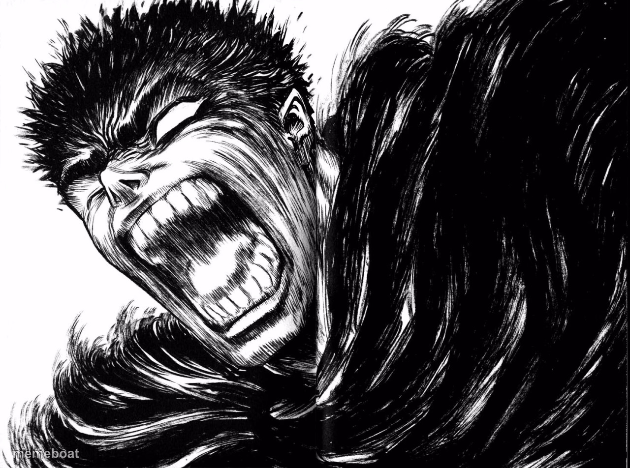 Guts scream Berserk - meme generator image preview