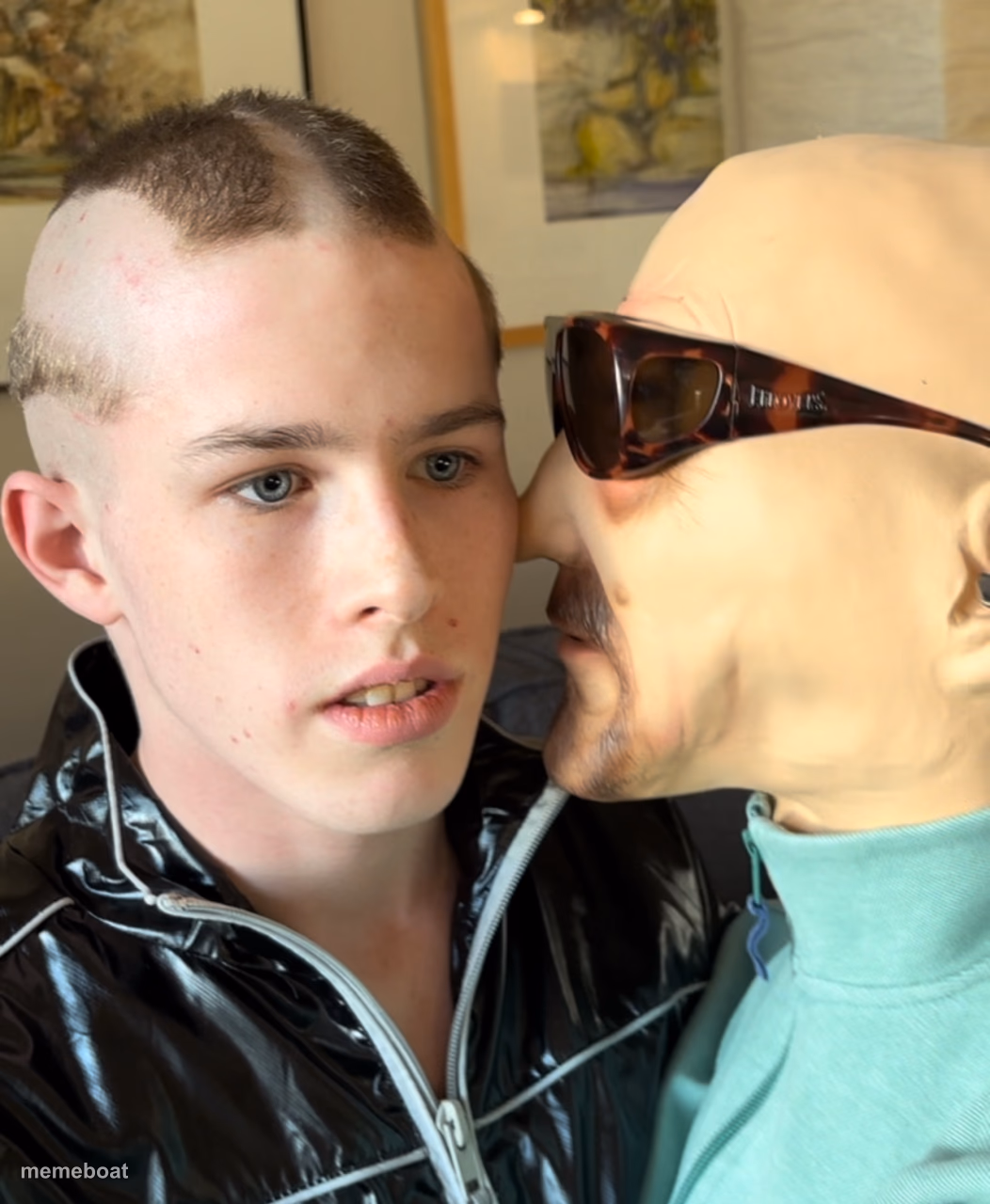 Guy does creepy thing with Walter White mask mask - meme generator image preview