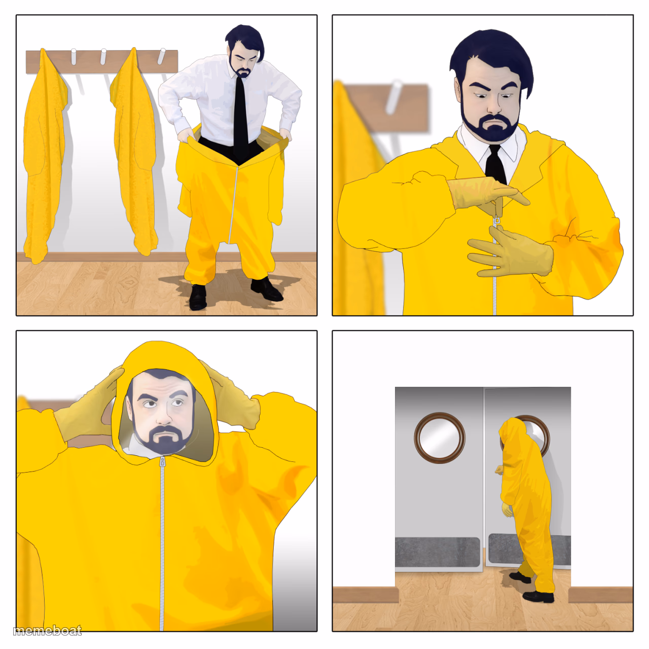 Guy entering a toxic room - meme generator image preview