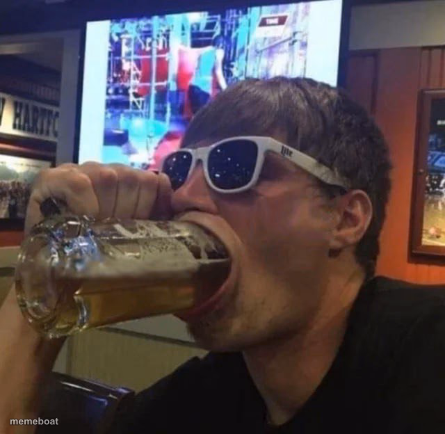 Guy Gulps Beer - meme generator image preview