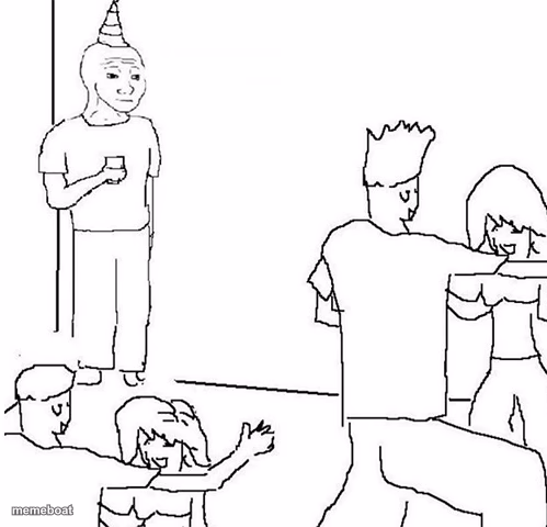 Guy in corner of party - meme generator image preview