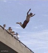 guy jumps off bridge - meme generator image preview