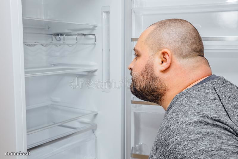 Guy looking at fridge - meme generator image preview