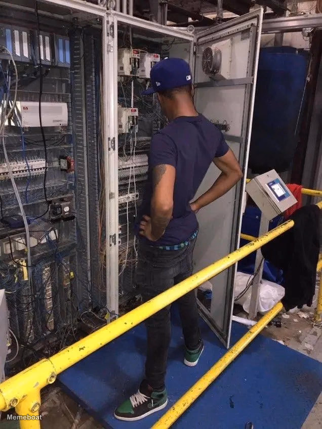 Guy Looking at Server - meme generator image preview