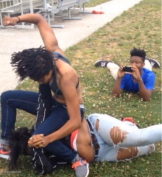 Guy recording a fight - meme generator image preview