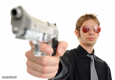 Guy with a gun - meme generator image preview