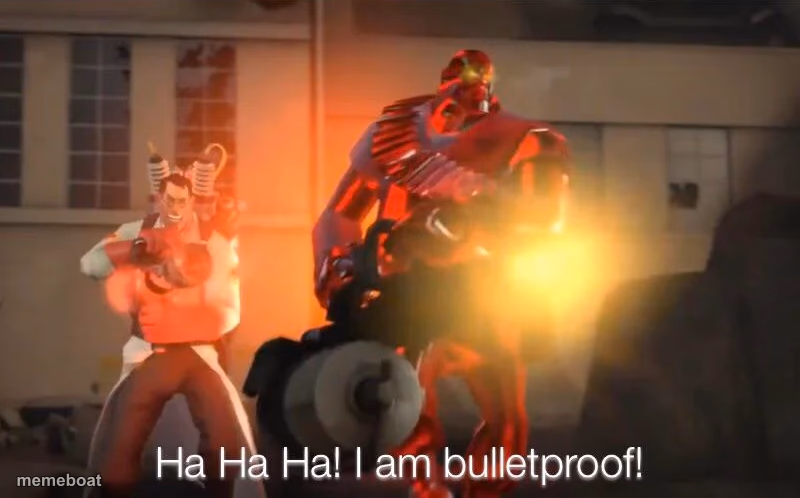 haha i am bulletproof lmao - meme generator image preview