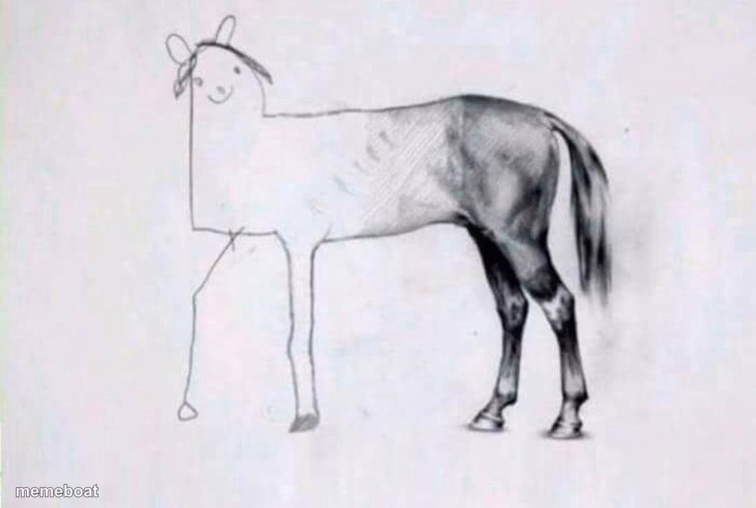 Half badly drawn horse - meme generator image preview