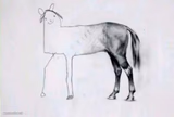 Half badly drawn horse