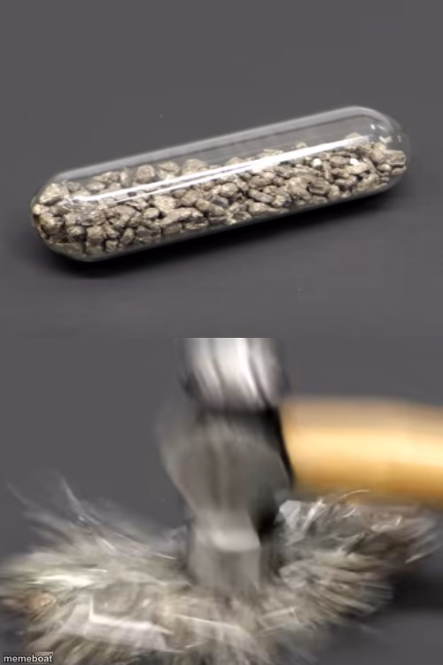 hammer breaking pill - meme generator image preview