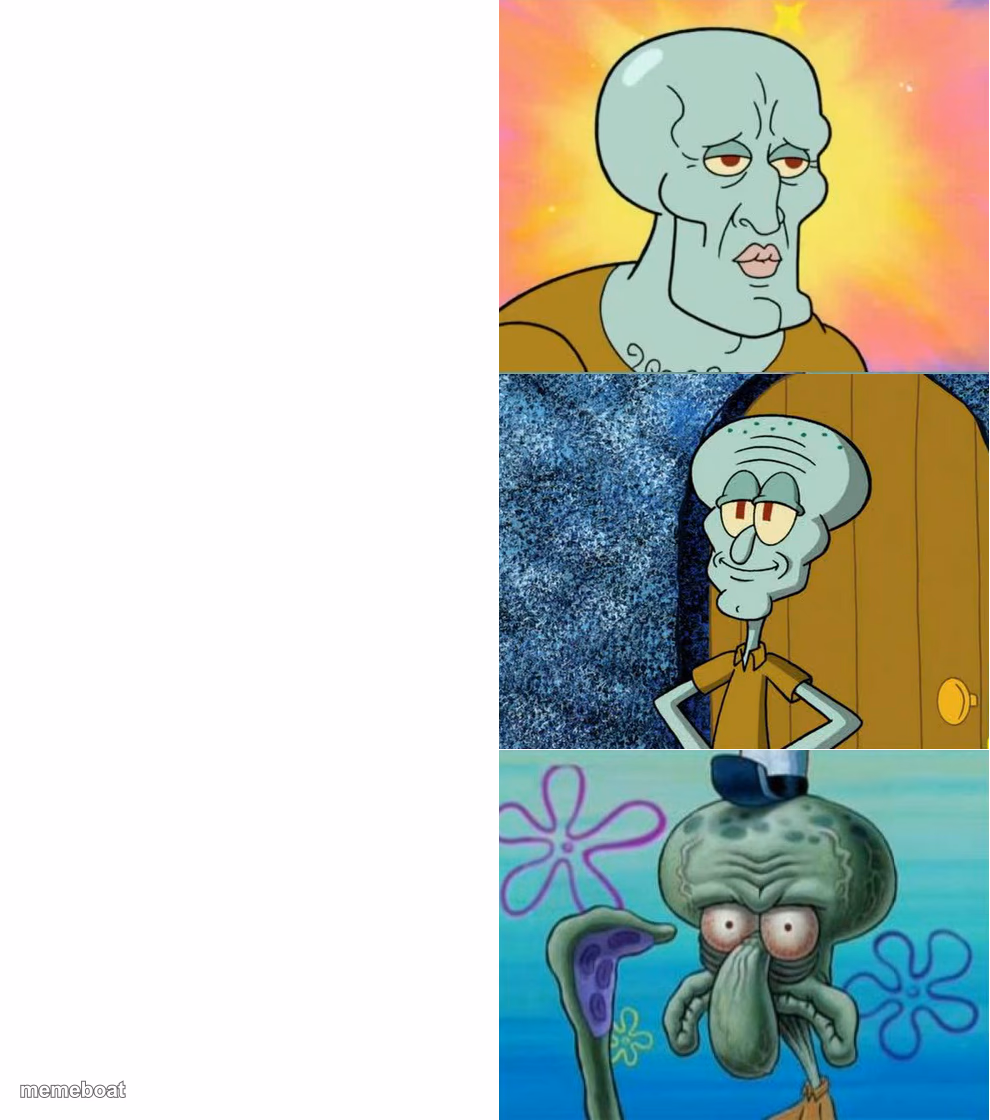 handsome and ugly squidward (extended version) - meme generator image preview