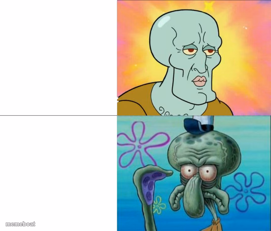Handsome Squidward vs Ugly Squidward - meme generator image preview