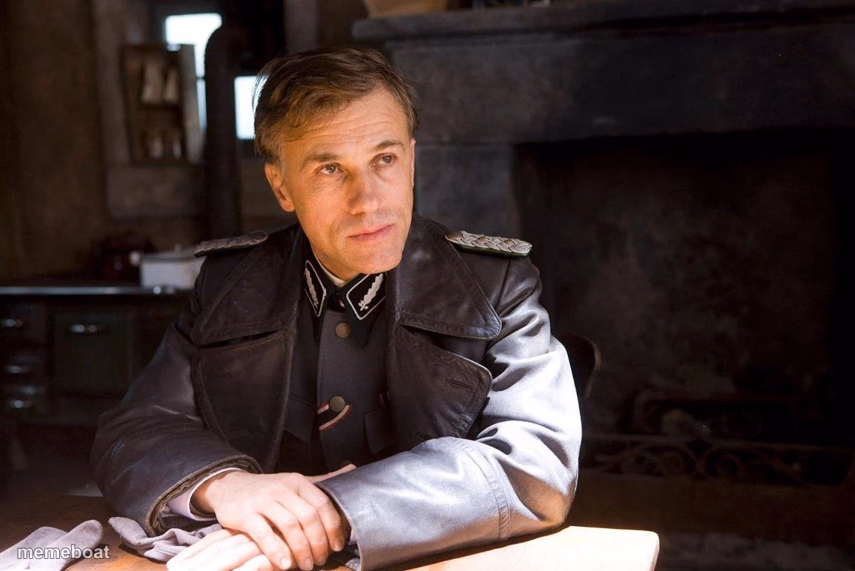 Hans Landa hiding enemies of the state - meme generator image preview