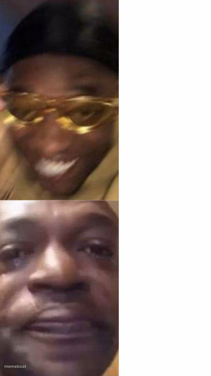 Happy glasses guy / Crying guy - meme generator image preview