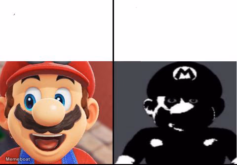 Happy mario Vs Dark Mario - meme generator image preview