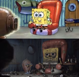 Happy Spongebob vs Depressed Spongebob