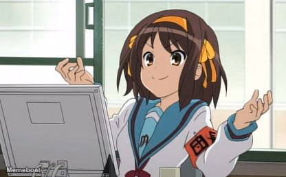 Haruhi Suzumiya Shrug - meme generator image preview