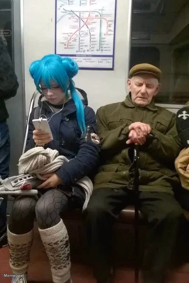 Hatsune Miku vs Old Man - meme generator image preview
