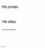 He protec, he atac