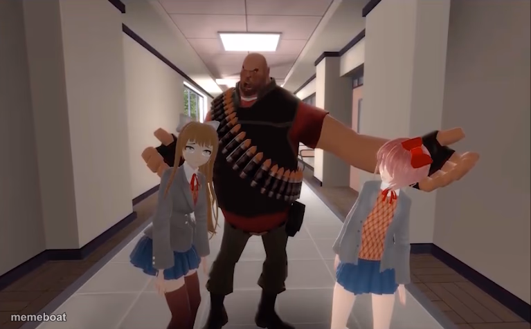 Heavy in Doki Doki Literature Club - meme generator image preview
