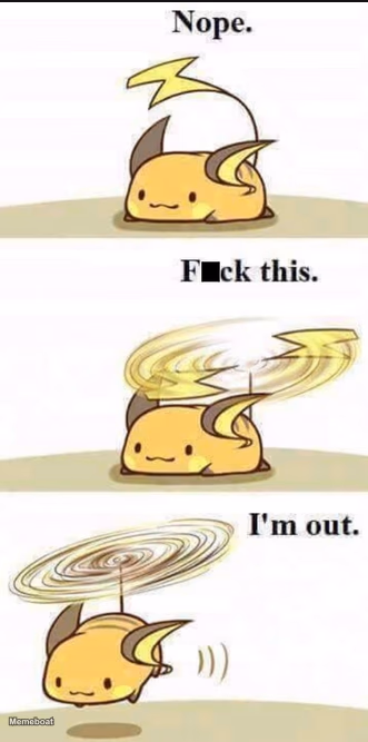 Raichu Nope Flying Away - meme generator image preview
