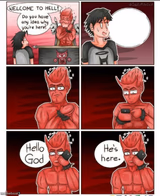 Hello god, he's here