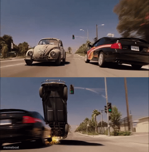 Herbie Dodges Car - meme generator image preview