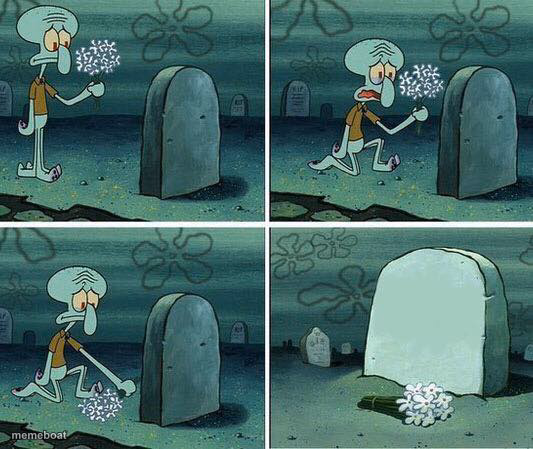 here lies squidward dreams - meme generator image preview