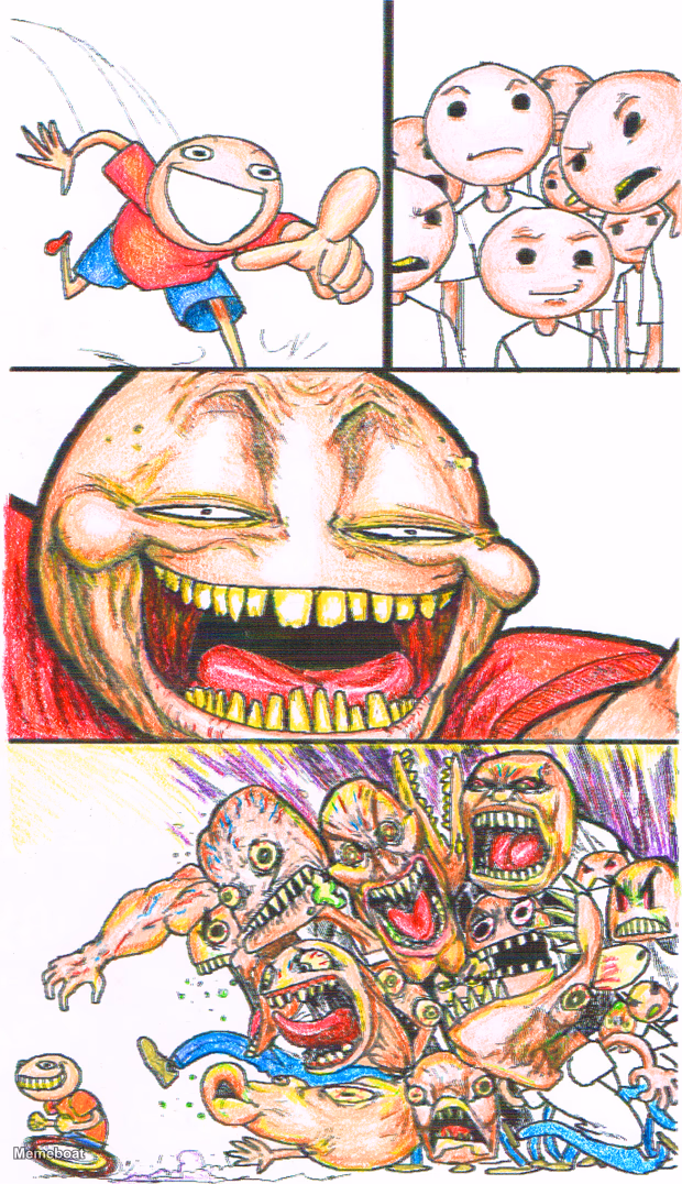 Rage Comic Mob Pile - meme generator image preview