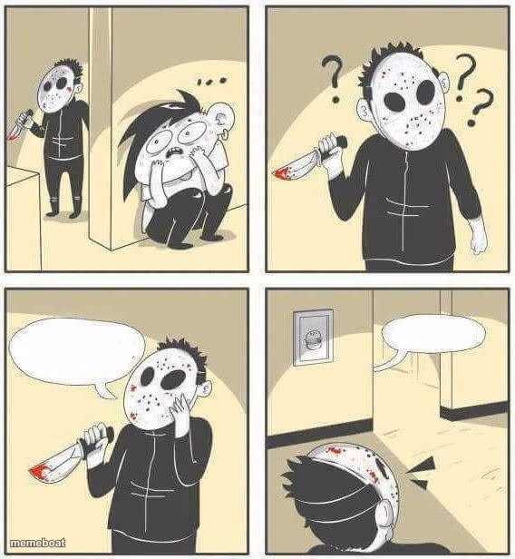 Hiding from serial killer comic - meme generator image preview