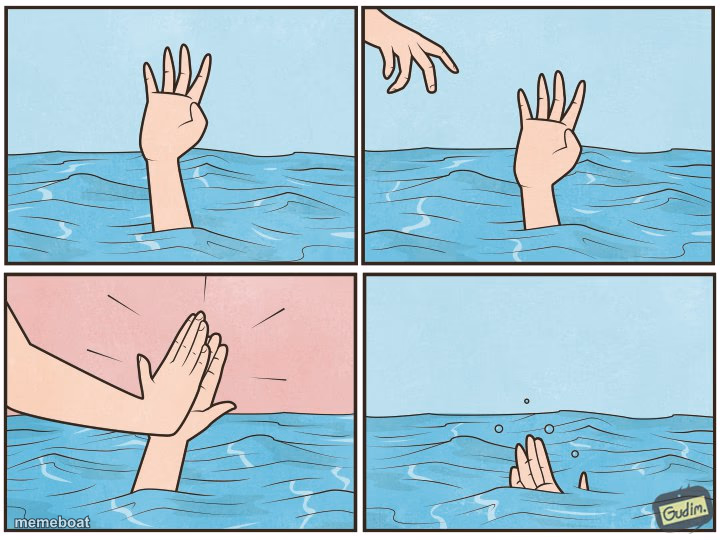 High five drown - meme generator image preview