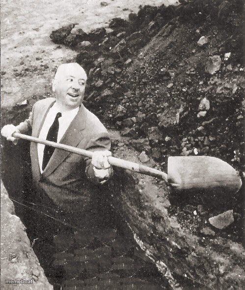 Hitchcock Digging Grave - meme generator image preview