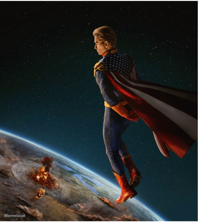 Homelander Looking at Earth from Space "the Boys" Final Season - meme generator image preview