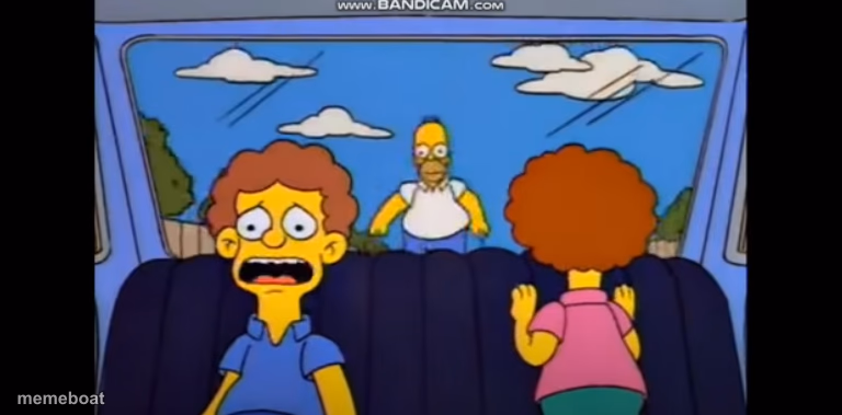 Homer chasing the Flanders - meme generator image preview