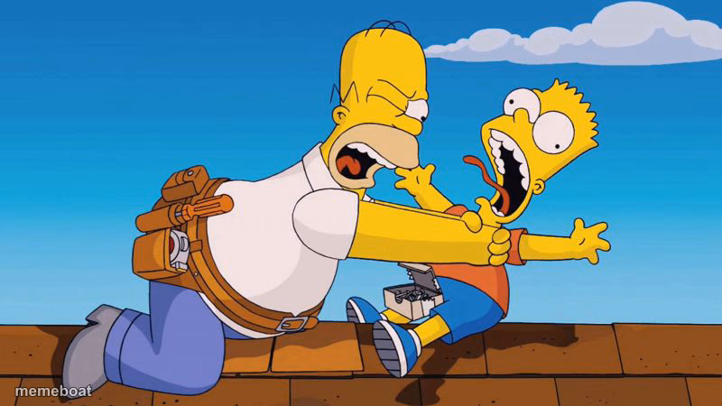 Homer choking Bart - meme generator image preview