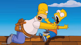 Homer choking Bart